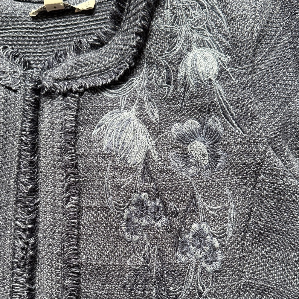 Chicos Elegant Blue Embroidered Women's Jacket - Picture 11 of 14